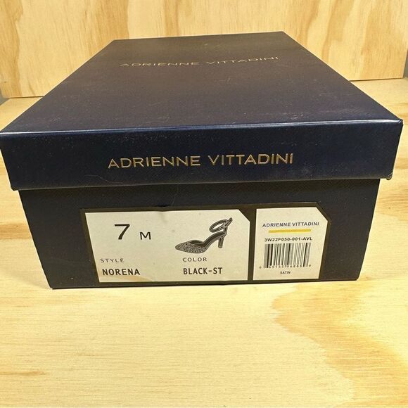 New Adrienne Vittadini Norena Black Embellished Heels Women’s Size 7 - Picture 6 of 9
